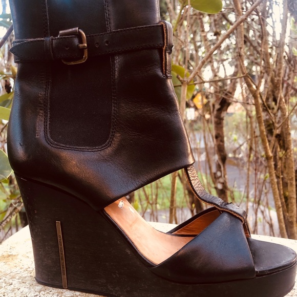 Diesel, black, leather, open toe, shoes - Picture 3 of 8